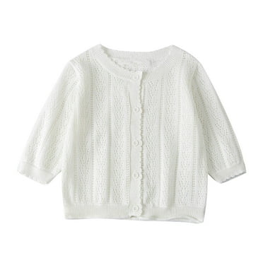 Timegard Infant Baby Clothes Toddler Knit Cotton Button up Cardigan Newborn Comfy Cute Jackets for Girl