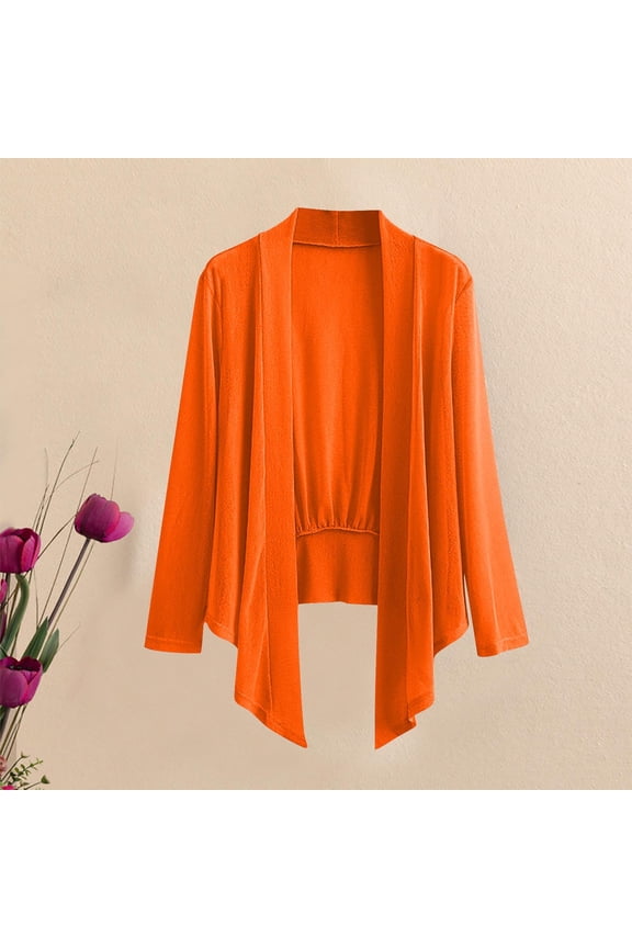 Jackets for Women Plus Size Loose Lightweight Cropped Open Front Mesh Irregularly Casual Jackets