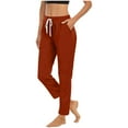 thumbnail image 1 of Timegard Joggers Pants for Women Elastic Waist Fitting Drawstring Sweatpants Workout Lounge Trousers, 1 of 9