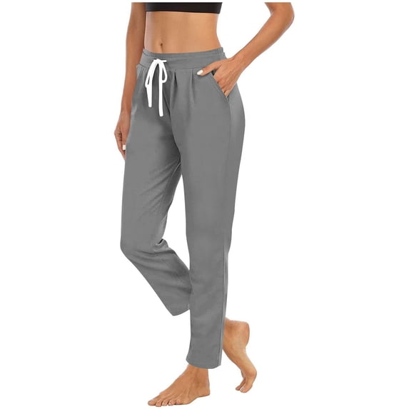 Timegard Joggers Pants for Women Elastic Waist Fitting Drawstring Sweatpants Workout Lounge Trousers