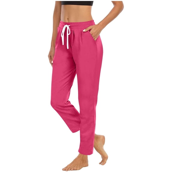Timegard Joggers Pants for Women Elastic Waist Fitting Drawstring Sweatpants Workout Lounge Trousers