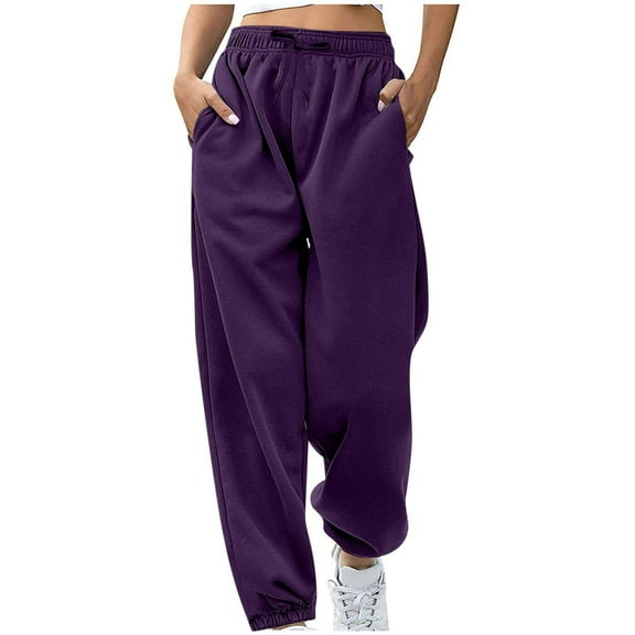 Timegard Joggers for Women Elastic Waist Sweatpants with Pockets Fall Winter Casual Baggy Comfy Pants