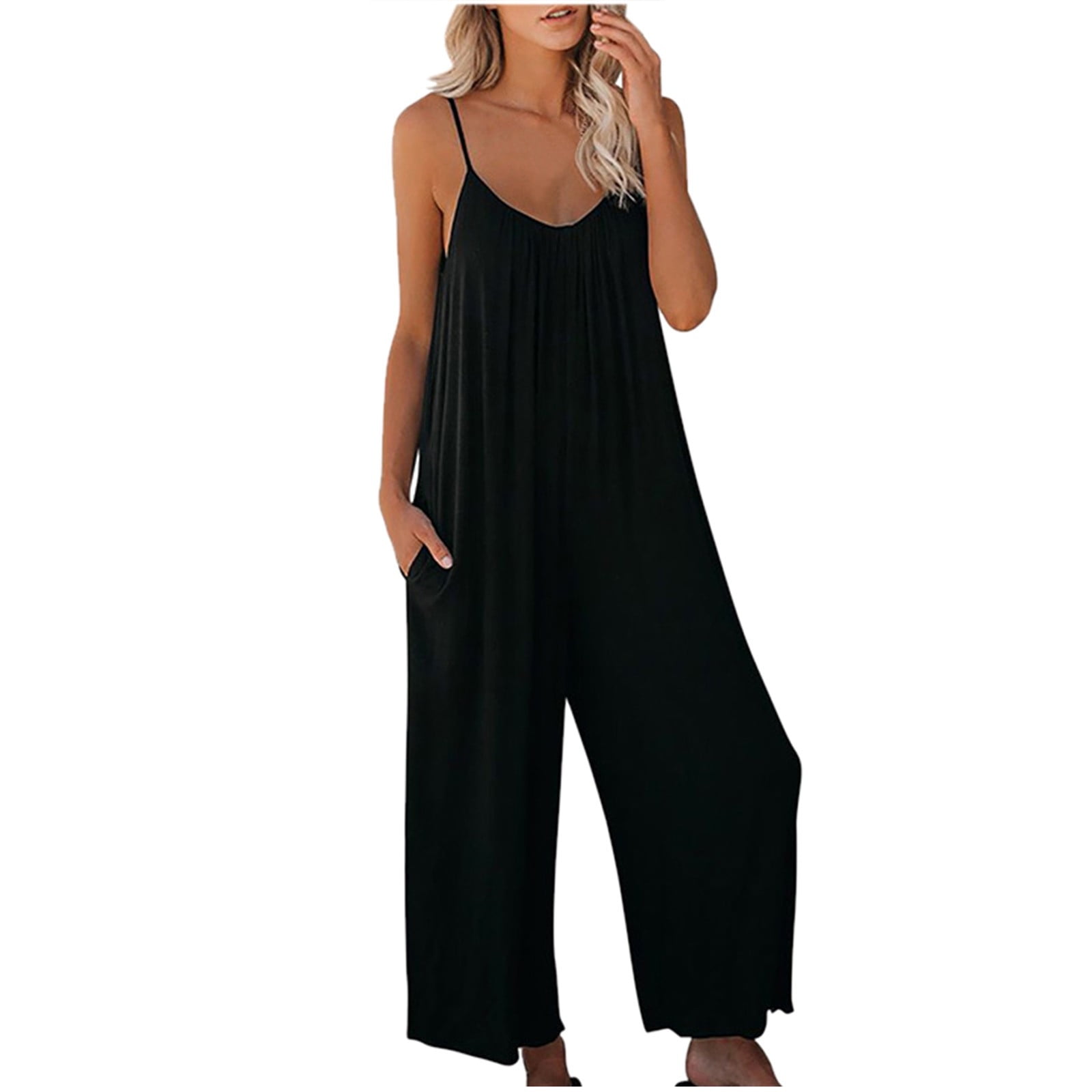 Scoop Neck Wide Strap Skinny Jumpsuit main image 1