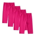 thumbnail image 1 of Timegard Kids Clothes 4pc Girls Capris Leggings Slim Comfy Homewear Solid Color Children Cropped Pants, 1 of 6