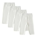 thumbnail image 1 of Timegard Kids Clothes 4pc Girls Capris Leggings Slim Comfy Homewear Solid Color Children Cropped Pants, 1 of 6