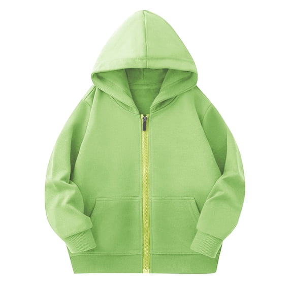Timegard Kids Clothes Girls Boys Zipper up Hoodies Jackets Unisex Cotton Loose Sweatshirts Pockets