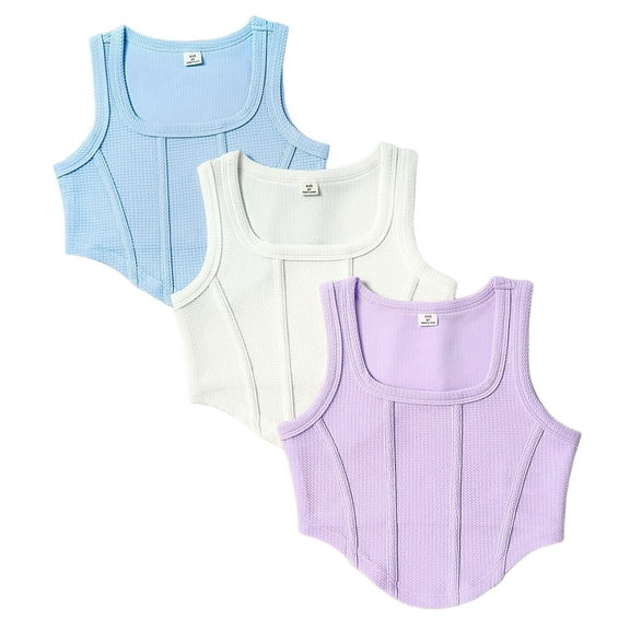 Timegard Kids Clothes Girls Going out Tops Cropped Tank Top Comfy Square Neck Camisole Tee Fashion