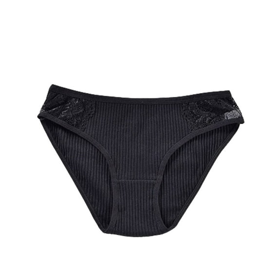 Timegard Lace Underwear for Women Low Waist Breathable Briefs Solid Color Comfort No Show Daily Panties