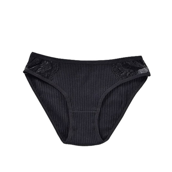 Timegard Lace Underwear for Women Low Waist Breathable Briefs Solid Color Comfort No Show Daily Panties