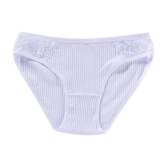 Timegard Lace Underwear for Women Low Waist Breathable Briefs Solid Color Comfort No Show Daily Panties