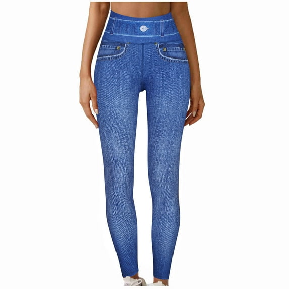 Timegard Leggings for Women High Waist Stretch Workout Running Yoga Pants Cropped Tights Jean Pants