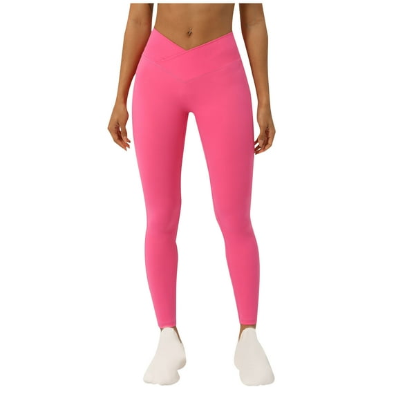 Timegard Leggings for Women Workout Yoga Pants Crisscross High Waist Skinny Stretch Athletic Pants