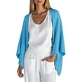 thumbnail image 1 of Timegard Lightweight Cardigan for Women Irregularly 3/4 Sleeve Loose Casual Open Front Jackets Fall, 1 of 3