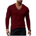 thumbnail image 1 of Timegard Long Sleeve Shirts for Men Collared Button V Neck Drop Shoulder Golf Shirts Fall Casual Loose Fitting Muscle Tee(Brown,XXXL), 1 of 5