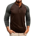 thumbnail image 1 of Timegard Long Sleeve Shirts for Men Collared Button V Neck Drop Shoulder Golf Shirts Fall Casual Loose Fitting Muscle Tee(Wine,S), 1 of 5