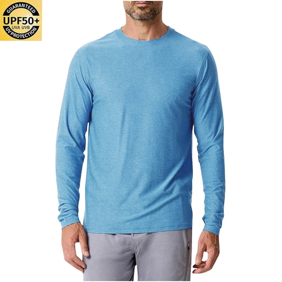 Timegard Long Sleeve Shirts for Men Crewneck Workout Running Tee Shirts Thin Casual Sun Protective Tops