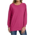 thumbnail image 1 of Timegard Long Sleeve Tops for Women Sweatshirts Crewneck Pullover Fall Basic Casual Solid Color Tops, 1 of 5