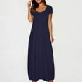 thumbnail image 1 of Timegard Maxi Dresses for Women Scoop Neck Short Sleeve Tshirts Long Dresses Comfy Fitting Casual Dresses S-5xl, 1 of 6
