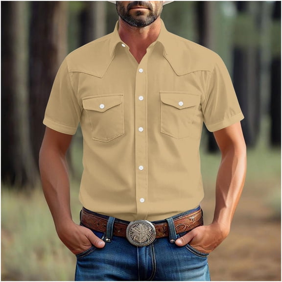 Timegard Mens Shirts Button down Short Sleeve Drop Shoulder Loose Lightweight Lapel Neck Shirts with Pockets