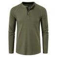 thumbnail image 1 of Timegard Mens Shirts Causal Fall Golf Shirts Breathable Button V Neck Drop Shoulder Loose Fitting Solid Color Shirts(Army Green,XXL), 1 of 4