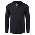 thumbnail image 1 of Timegard Mens Shirts Causal Fall Golf Shirts Breathable Button V Neck Drop Shoulder Loose Fitting Solid Color Shirts(Black,XL), 1 of 4
