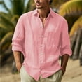 thumbnail image 1 of Timegard Mens Shirts Drop Shoulder Long Sleeve Button down Loose Lightweight Shirts Casual Spring Tops, 1 of 6