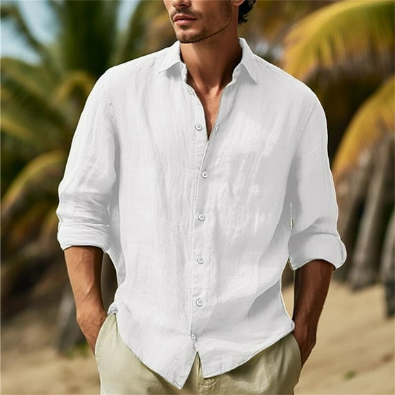 Timegard Mens Shirts Drop Shoulder Long Sleeve Button down Loose Lightweight Shirts Casual Spring Tops