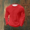 thumbnail image 1 of Timegard Mens Shirts Plus Size Crewnec Long Sleeve Solid Color Tops Drop Shoulder Fall Casual Pullover, 1 of 6