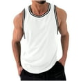 thumbnail image 1 of Timegard Mens Shirts Ribbed Crewneck Sleeveless Comfy Tee Color Block Summer Casual Fitting Tank Top, 1 of 6