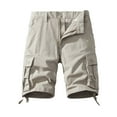 thumbnail image 1 of Timegard Mens Shorts Button Fitting Casual Knee Length Cargo Shorts Drawstring Classic Short with Multi Pockets, 1 of 3