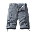thumbnail image 1 of Timegard Mens Shorts Button Fitting Casual Knee Length Cargo Shorts Drawstring Classic Short with Multi Pockets, 1 of 3