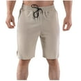 thumbnail image 1 of Timegard Mens Shorts Drawstring Elastic High Waist Side Split Casual Gym Shorts with Zip Pockets, 1 of 4