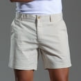 thumbnail image 1 of Timegard Mens Shorts Summer Cotton Linen Pull on Button Dressy Casual Work Office Lightweight Shorts, 1 of 7