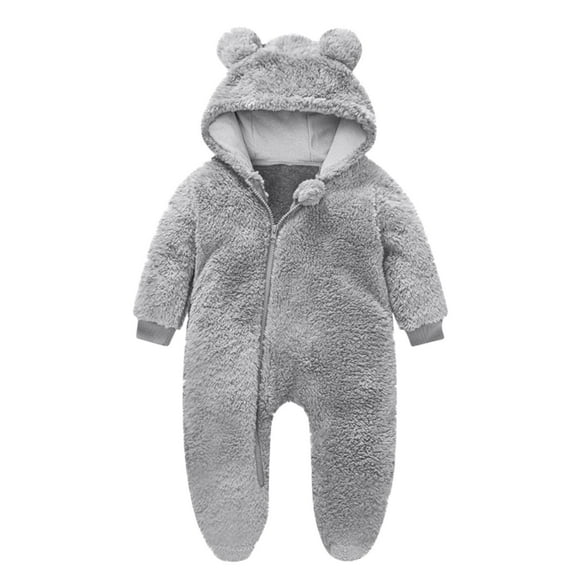 Timegard Newborn Baby Clothes Toddler Boy Girl Fleece Winter Cute Hoodies Zip up Onesie Outfits Comfy