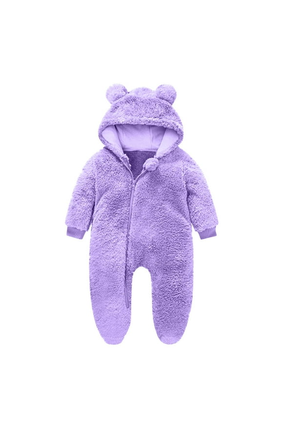 Newborn Baby Clothes Toddler Boy Girl Fleece Winter Cute Hoodies Zip up Onesie Outfits Comfy