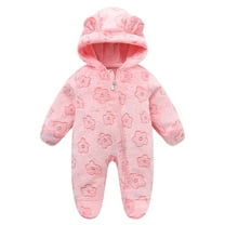 Timegard Newborn Baby Clothes Winter Toddler Boys Girls Footies Rompers Infant Cute Fleece Thick Onesie
