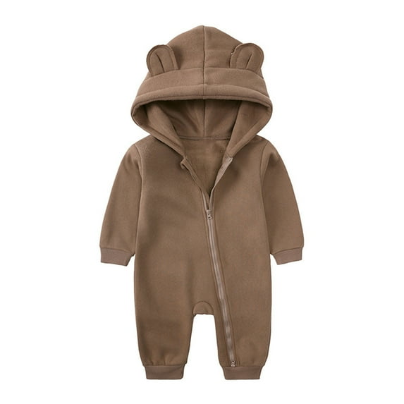 Timegard Newborn Onesie Baby Lightfleece Zip up Hoodies Rompers Toddler Comfy Cute Clothes Boys Girls