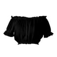thumbnail image 1 of Timegard Off the Shoulder Tops for Women Ruffle Puff Short Sleeve Crop Tops Ruched Summer Casual Tee, 1 of 6
