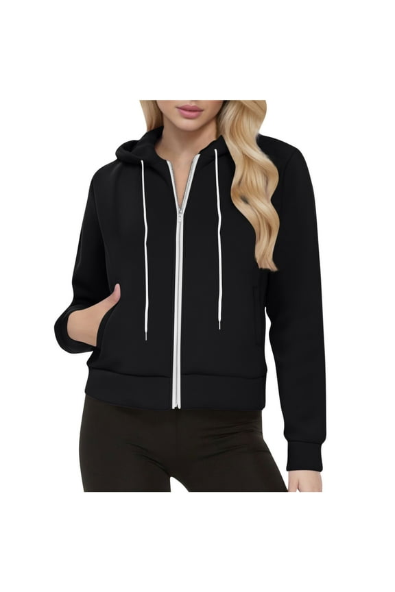 Zip up Hoodies for Women Sweatshirts Long Sleeve Comfy Pullover Fall Fashion Jackets with Pockets