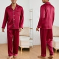 thumbnail image 1 of Timegard Pajamas Sets for Men Satin Button down Shirts Pants Lounge Outfits Loose Comfy Pjs Sleepwear, 1 of 4