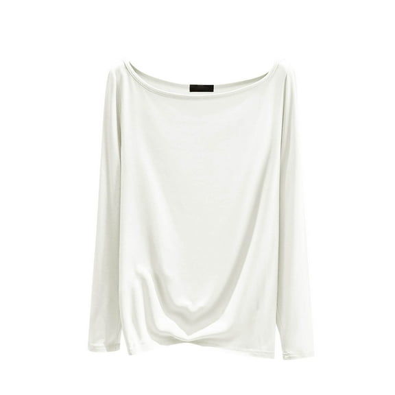 Timegard Pajamas Tops for Women Long Sleeve Scoop Neck Blouse Casual Loose Comfy Pjs Tops Homewear