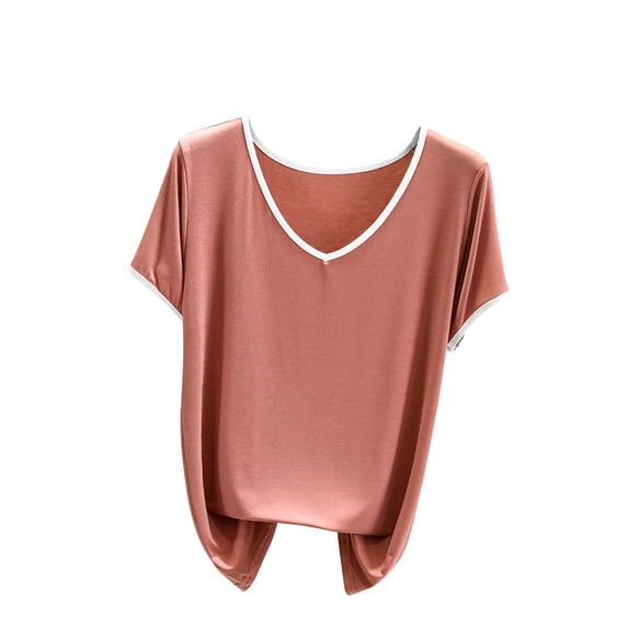 Timegard Pajamas Tops for Women Round Neck Lace Short Sleeve Loose Soft Casual Pjs Shirts Basic Tees
