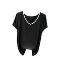 thumbnail image 1 of Timegard Pajamas Tops for Women Round Neck Lace Short Sleeve Loose Soft Casual Pjs Shirts Basic Tees, 1 of 5