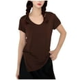 thumbnail image 1 of Timegard Pajamas Tops for Women Short Sleeve Soft Side Split Tee Shirts Homewear Casual Loose Pjs Top, 1 of 3