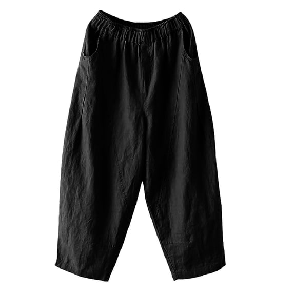 Timegard Pants for Women Elastic High Waist Drawstring Straight Leg Lightweight Lounge Pants with Pockets