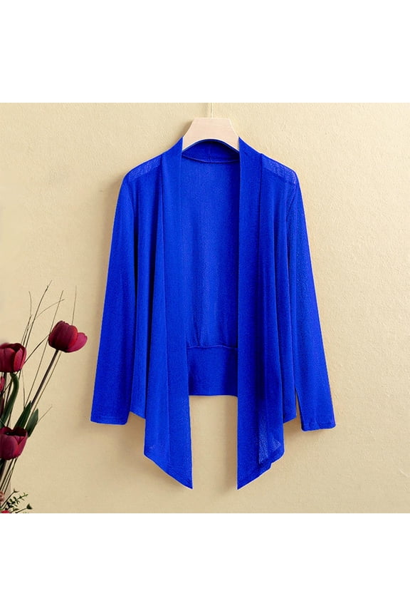 Plus Size Jackets for Women Lightweight Cropped Open Front Mesh Irregularly Beach Casual Jackets