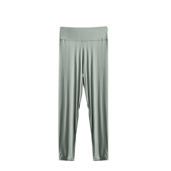 Timegard Plus Size Pants for Women Pajamas Cropped Yoga Pants Homewear Casual Comfy Solid Color Trousers