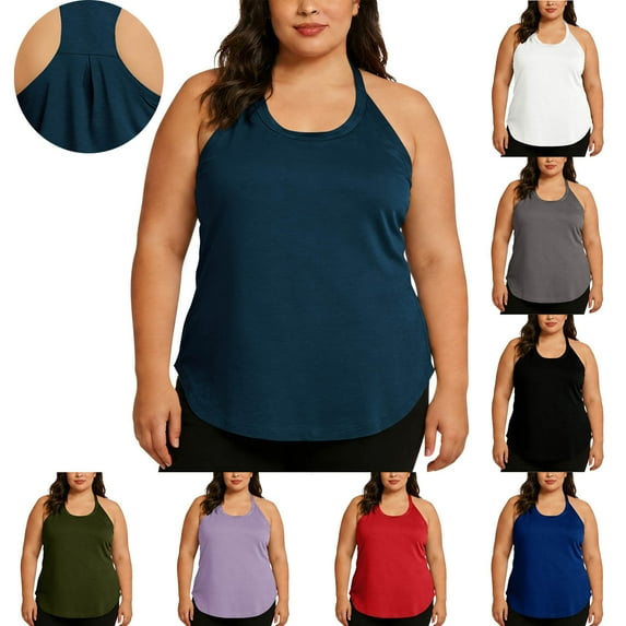 Timegard Tank Tops for Women Racerback U Neck Workout Running Tee Fitting Comfy Sleeveless Shirts Tops