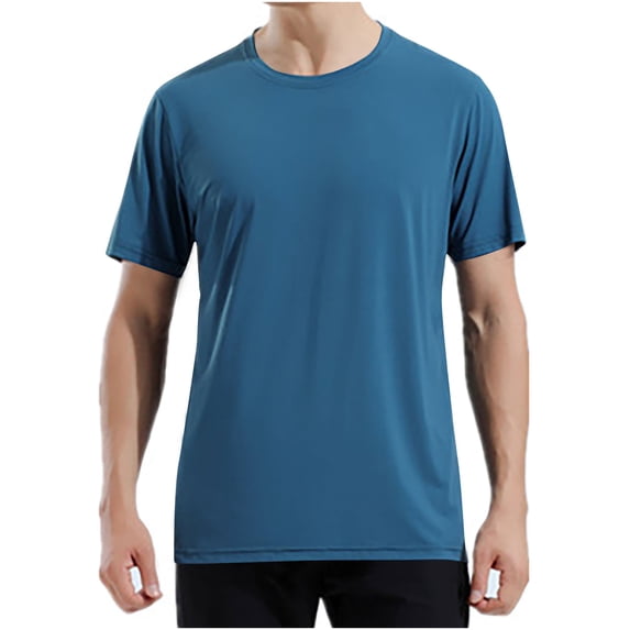 Timegard Plus Size Tops for Men Crewneck Short Sleeve Loose Breathable Outdoor Active Thin Tee Shirts