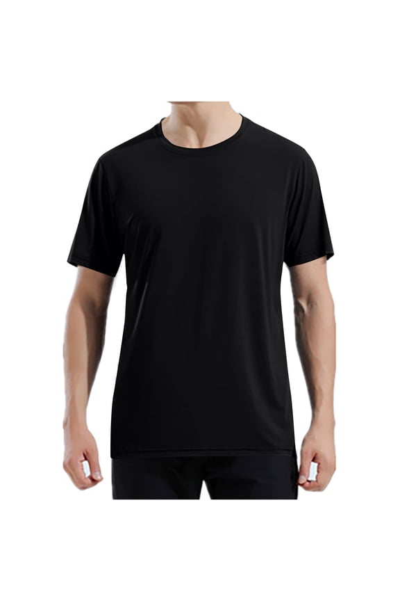 Plus Size Tops for Men Crewneck Short Sleeve Loose Breathable Outdoor Active Thin Tee Shirts